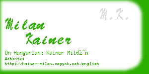 milan kainer business card